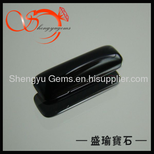Black Rectangle Glass Gems for Jewelry Decoration