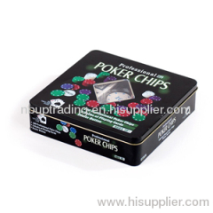 POKER & CHIPS IN TIN BOX