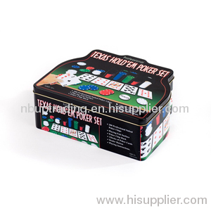 POKER & CHIPS IN TIN BOX