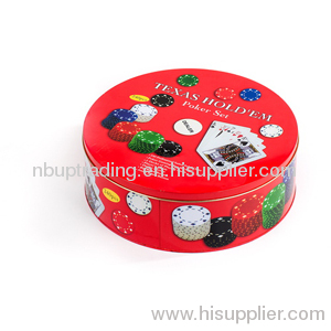 POKER & CHIPS IN TIN BOX