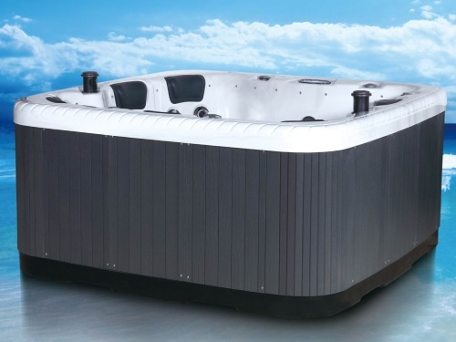 Outdoor hot tub in garden