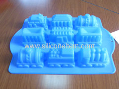 9 cell *Blue* Miniature Train Silicone Cake Moulds