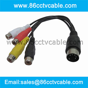 DIN 5 Pin to 4 RCA Cable, Audio Video Cable, AV cable