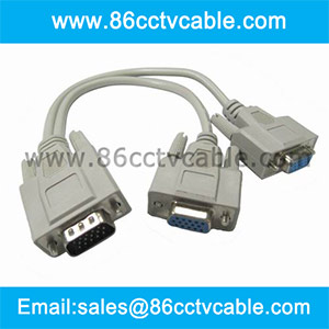 VGA Male to 2 Female Y Splitter Cable