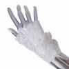 White Gloves with Flower Suitable for Summer Made of Polyester and Spandex
