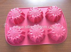 6 Sunflower Fancy Silicone Muffin Mould