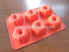 6 Pumpkin Shape Silicone Muffin Mould