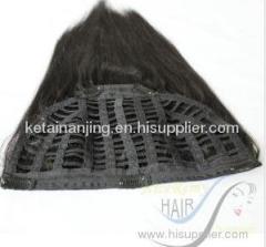 Clip in Half Wig 20 inch 1# Silk Straight