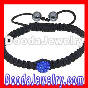 Pave Austrian Crystal Royal Blue and Hematite Beads Shamballa Bracelet Meaning