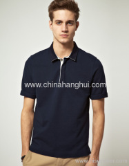 Mens Fashion Polo T-Shirts In Heavyweight Jersey With Woven Collar