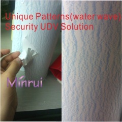 Unique security label materials,water wave destructible vinyl materails