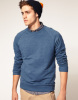 Mens Fashion Overdye Crew Neck Sweatshirt