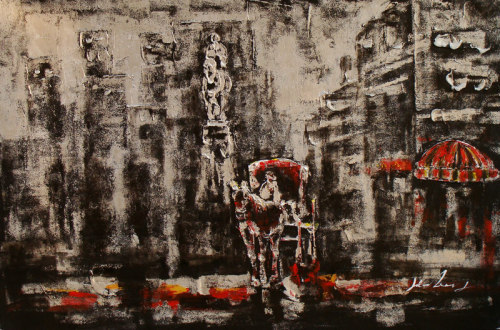 Abstract Building Oil Painting