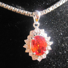 sterling silver garnet pendant,925 silver jewelry