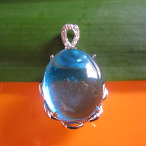 925 silver blue topaz gemstone pendant,sterling silver jewelry