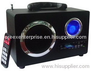 Portable Wooden FM Radio/LED Display Speaker