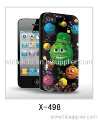cute face picture 3d smartphone case,3d case for iPhone4 use,pc case rubber coated