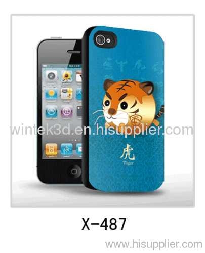 tiger picture mobile phone 3d cover tiger picture,for iPhone4 use,with 3d picture,pc case,rubber coated