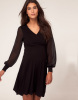 Stylish Wrap And Chiffon Sleeve Maternity Dresses