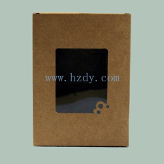 Kraft paper box packaging with plastic window