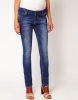 Designer Maternity Skinny Jeans With Distressed Vintage Finish
