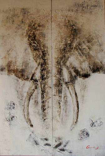 Elephant Animal Oil Painting
