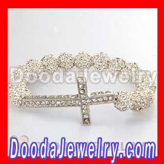 shamballa Cross Bracelet With Swarovski Crystal Disco Ball Bead Wholesale