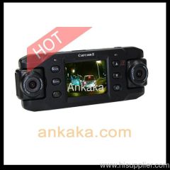 Wholesale Dual Camera 140 degree Wide-Angle Lens X8000 GPS Logger Module Car DVR Recorder Mobile Video Recorder