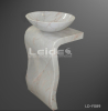 White marble art free standing wash basin