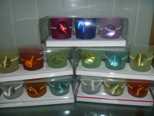 acrylic decals color candle holder