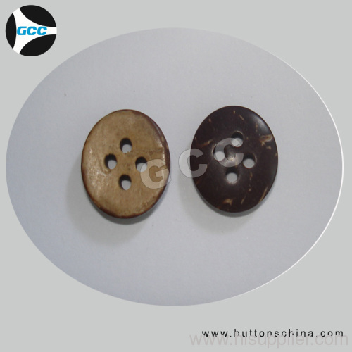Domed natural coconut button