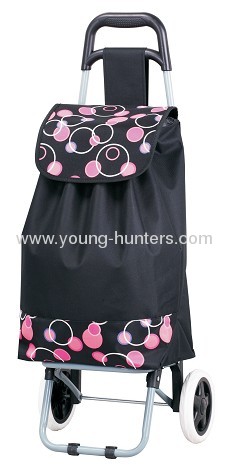 foldable double printed shopping trolley bag