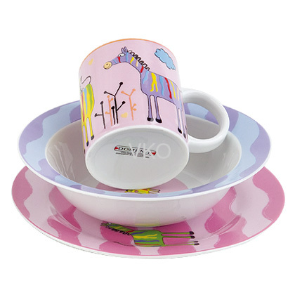 White Animal Giraffe Porcelain Dinner Set Color Inside