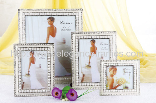 Upmarket Metal Pearl Wedding Photo Frame