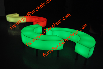 nightclub outdoor acrylic led illuminated bench