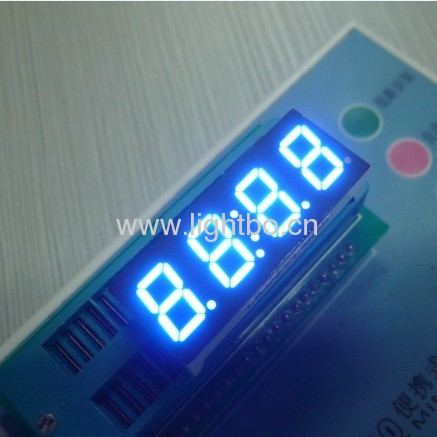 Ultra Blue four digit 0.4-inch common Anode seven segment led displays for set-up boxes