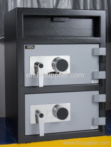 Double door front loading depository / 3mm body , 12mm door/ UL listed combination lock