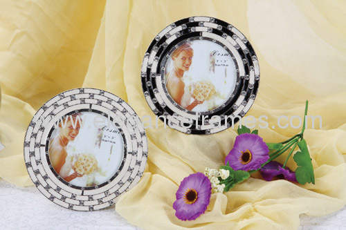 Zinc Alloy Epoxy Coated Mini Crystals Round Photo Frames