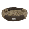 round faux suede pet bed