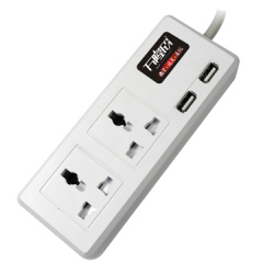 2 outlet multifuntional power socket with USB ports