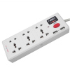 6 outlet universal USB electrical socket with switch