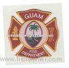 Custom twill fabric with 85% embroidery fire dept patch with stick-on, plastic backing