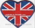 Sew-on, 7.7CM X 6CM, 100% cotton embroidered national flag patches, three thread colors