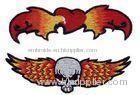 Custom uniform patches, 10*6cm, sew-on, twill 100% sports&clubs skull embroidery patches
