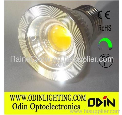 Dimmable spotlight with E27 base 450lm output ,COB LED spotlight