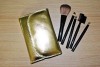 5PCS mini make up brush set golden color