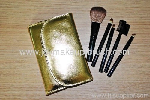 5PCS mini make up brush set golden color