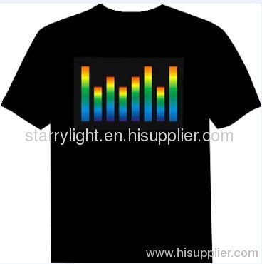 Starry-light 5.2USD sound music activated led t shirt for better new 2013