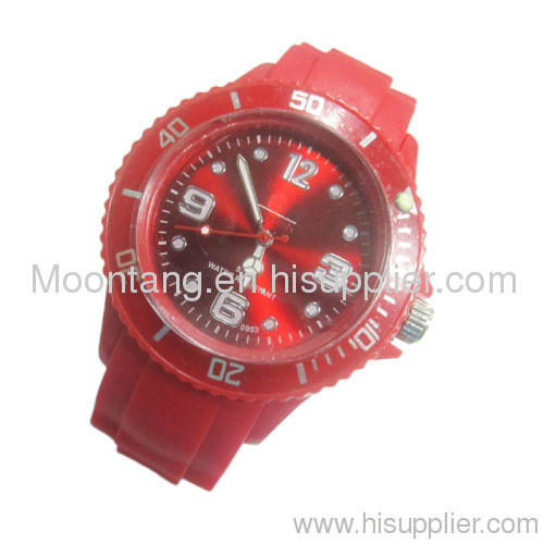 Fashion design of silicon watch with ABS bezel