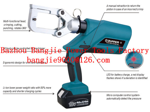 Battery multi-functional tool crimping